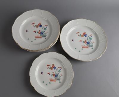 Meissen - 5 Speiseteller Dm. 25,5 cm, 1 Teller Dm. 21,2 cm, - Works of Art