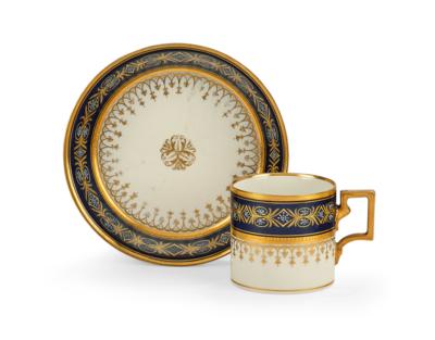 Dessin-Tasse mit Untertasse, Kaiserliche Manufaktur Wien, 1795, 1797, Ära Sorgenthal, - Works of Art