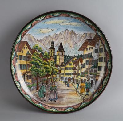 Großer Wandteller mit Ansicht von Kitzbühel, - Works of Art