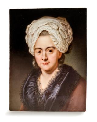 Porzellan-Bild "Goethes Mutter", - Antiquitäten
