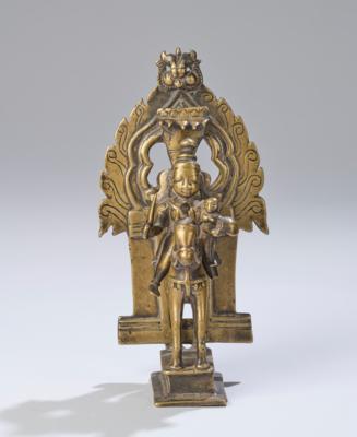 Bronzegruppe von Shiva und Parvati, Indien, 19. Jh., - Antiquitäten