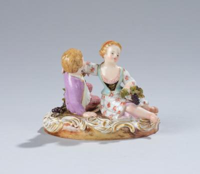 Zwei Kinder mit Trauben, Meissen, 2. Hälfte 19. Jh., - Antiquitäten