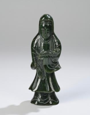 Jadefigur des Guanyin, - Antiquitäten