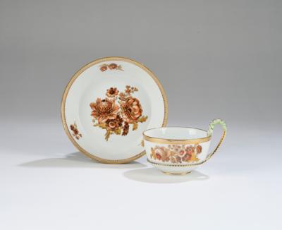 Kaffeetasse mit Untertasse, Meißen Marcolinizeit 1774-1780, - Antiquitäten