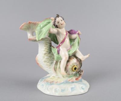 Putto auf Delfin reitend, Meissen 1850-1924, - Antiquitäten