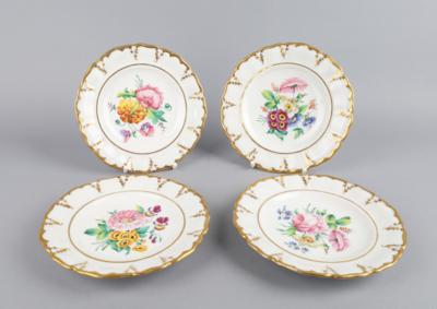 4 Dessertteller, Lippert  &  Haas, Schaggenwald nach 1830, - Antiquariato