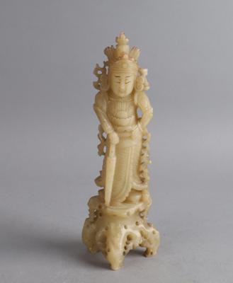 Speckstein Figur, China, 20. Jh., - Antiquitäten