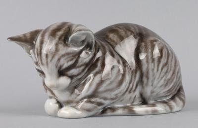 Liegende Katze, Rosenthal, - Antiquitäten