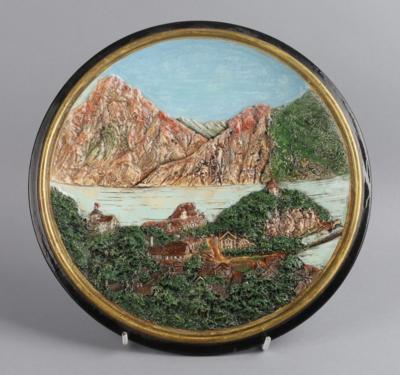 Wandteller mit Blick auf Traunkirchen, Johann Maresch, - Works of Art