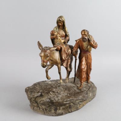 Wiener Bronze - Heilige Familie Flucht nach Ägypten, - Antiquitäten