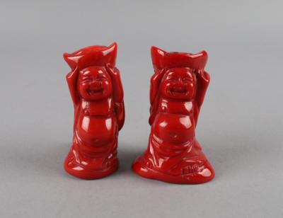 2 kleine Figuren des Hotei, China, 20. Jh., - Starožitnosti