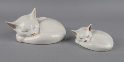 2 schlafende Katzen, Royal Copenhagen, - Antiquariato