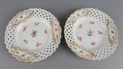 Meissen - 2 Gitterteller Dm. 21 cm, - Works of Art