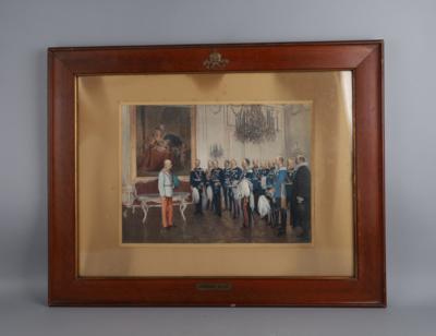 Kaiser Franz Joseph I. von Österreich mit den deutschen Bundesfürsten, Schönbrunn 07. Mai 1908, - Works of Art