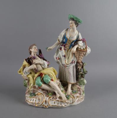 Mann mit Dudelsack, Frau mit Eier-Korb, Rudolstadt, - Antiquariato