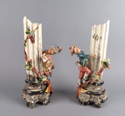 Paar Sockelvasen in Form von Säulen, Brüder Urbach, Trnovany, Ende 19. Jh., - Works of Art