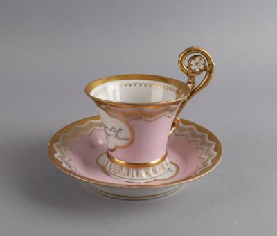 Tasse mit Untertasse, Lippert  &  Haas, Schlaggenwald 1817-30, - Works of Art