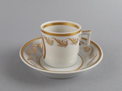 Wappentasse mit Untertasse, Schlaggenwald, 1. Viertel 19. Jh., - Works of Art