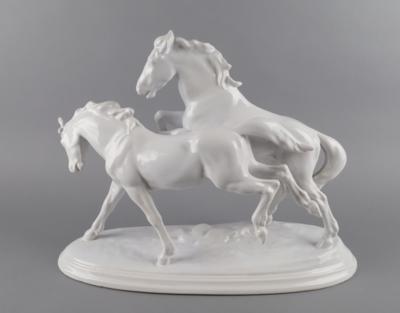 Rudolf Chocholka, Pferdegruppe, Modellnummer: 1740, Firma Keramos, Wien, ab ca. 1950 - Antiquariato