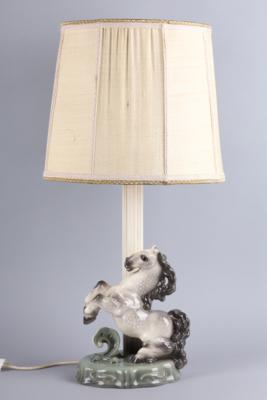 Anton Klieber, Tischlampe mit steigendem Pferd, Modellnummer: 755 A, Firma Keramos, Wien, ab ca. 1950 - Antiquitäten