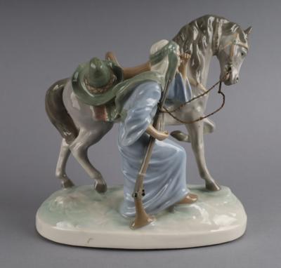 Mann in arabischem Gewand mit Pferd, Amphora, - Works of Art