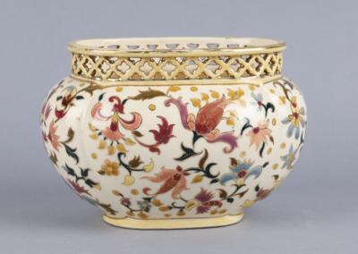 Kleine Jardiniere, Zsolnay, Pécs um 1882/85, - Antiquitäten