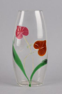 Vase mit Floraldekor, Gräflich Harrachsche Glashütte, Neuwelt, um 1904 - Starožitnosti