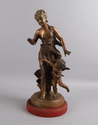 Mädchen mit verbundenen Augen und Putto, - Works of Art