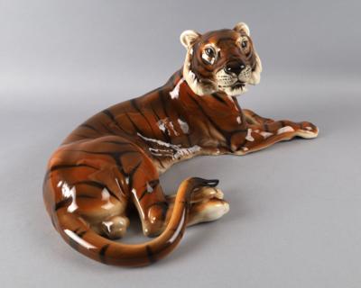 Rudolf Chocholka, Tiger, Modellnummer: 2576, Ausführung: Firma Keramos, Wien, ab ca. 1950 - Antiquariato