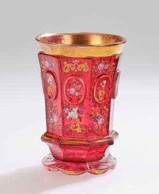 Becher, Böhmen, um 1840/50, - Antiquariato