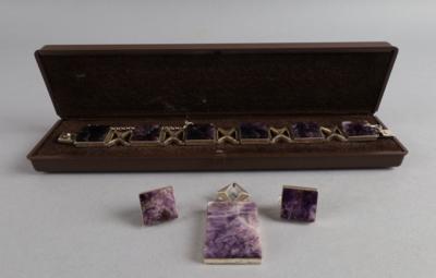 Schmuckset aus Sterlingsilber mit Amethystbesatz, um 1970 - Works of Art