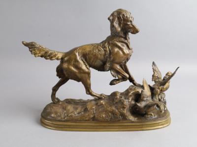 Ferdinand Pautrot (Frankreich 1832 - 1874) - Jagdhund mit 2 Enten, - Antiquariato