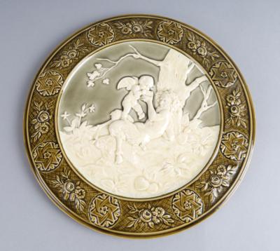 Wandteller mit Satyr und Putto, Schütz, Cilli, um 1900 - Works of Art