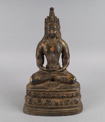 Bronzefigur eines Bodhisattvas, tibeto-chinesisch, - Antiquitäten