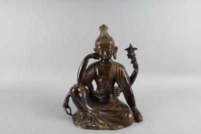Bronzefigur eines sechsarmigen Bodhisattva, - Antiquariato