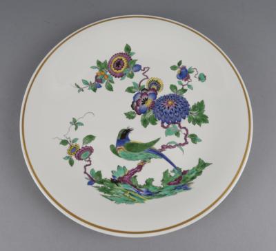 Großer Zierteller mit Indische Blumen und Vogelmalerei, Meissen 1965, - Starožitnosti