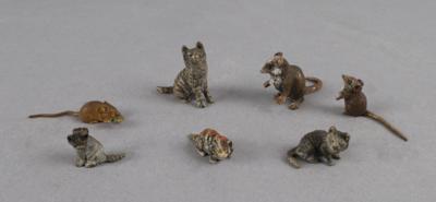 Wiener Bronzen- Katzen und Mäuse, - Antiquariato