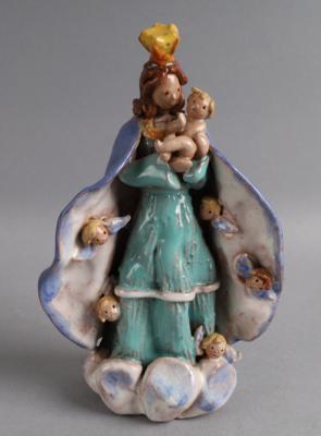 Muttergottes mit Kind und Engelsköpfen, 20. Jahrhundert - Works of Art