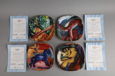 Acht Sammel- bzw. Wandteller nach Gemälden von Franz Marc und August Macke, Serie Rosenthal Classic, 1993-1995 - Antiquariato