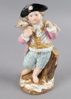 Gärtnerkind mit Lamm, Meissen 2. Hälfte 19. Jh., - Antiquariato