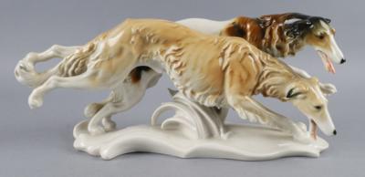 Paar Windhunde, Porzellanfabrik Karl Ens, Rudolstadt, Volkstedt - Antiquariato