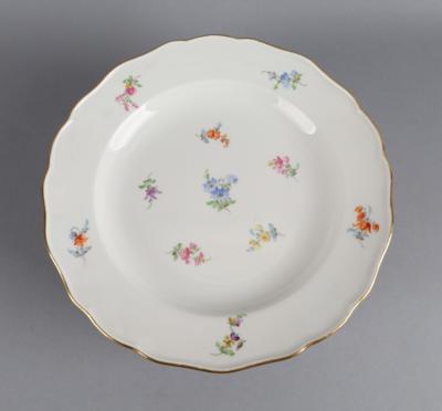 10 Speiseteller "Gestreute Blümchen", Meissen 19. Jh. - Antiquariato