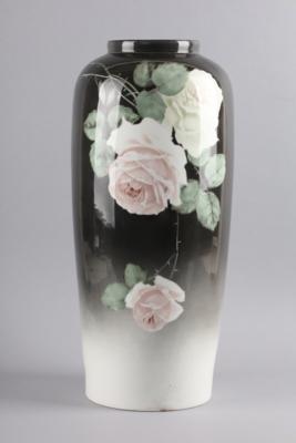 Bodenvase mit Rosendekor, Porzellanfabrik Dr. Widera  &  Co., Eichwald, um 1900 - Starožitnosti