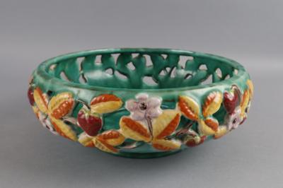 Große Schale mit Erdbeerdekor, Gmundner Keramik, um 1950-80 - Antiquariato