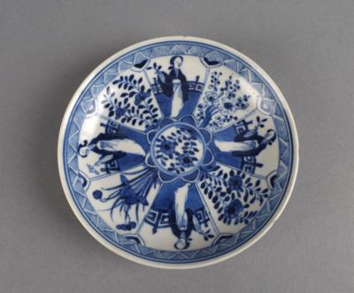 Kleiner blau-weißer Teller, China, Kangxi Periode, - Starožitnosti