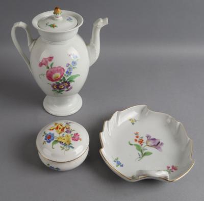 Serviceteile Blumendekor, Meissen 2. Hälfte 19./ 20. Jh., - Antiquitäten