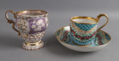 Tasse mit Untertasse, Tasse, - Antiquariato