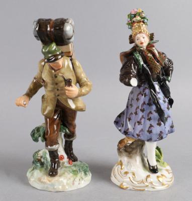 2 Trachtenfiguren, Meissen, um 1910, - Works of Art