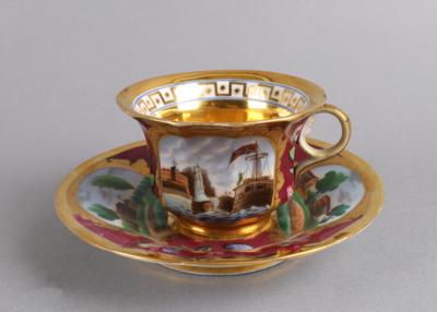 Tasse mit Untertasse, - Antiquariato