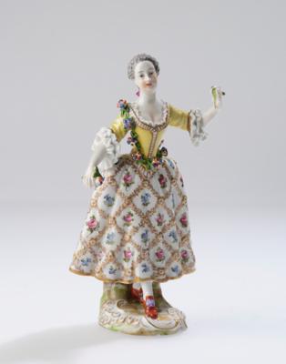 Dame mit Blumen, Frankenthal 1755-1762, - Antiquariato